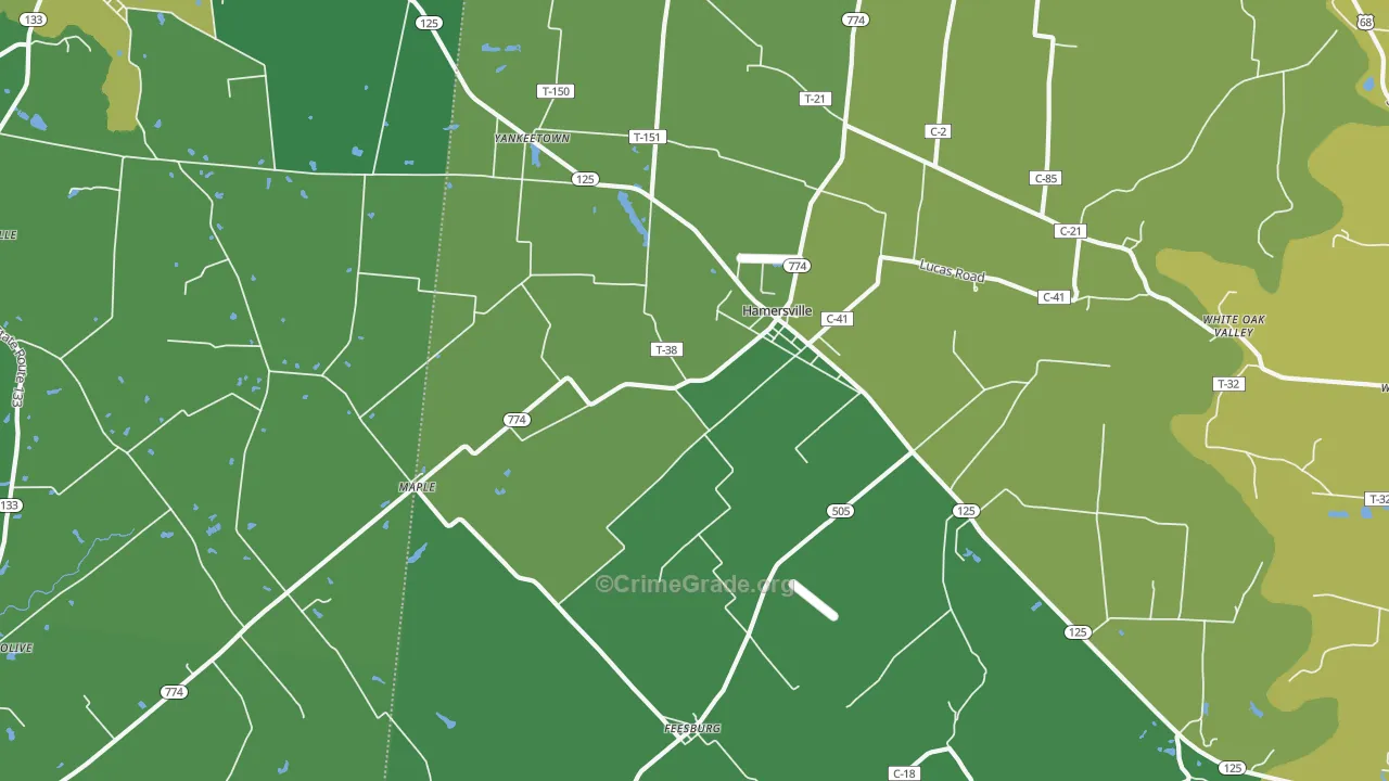 45130, OH Map of Drug-Related Crime Rates