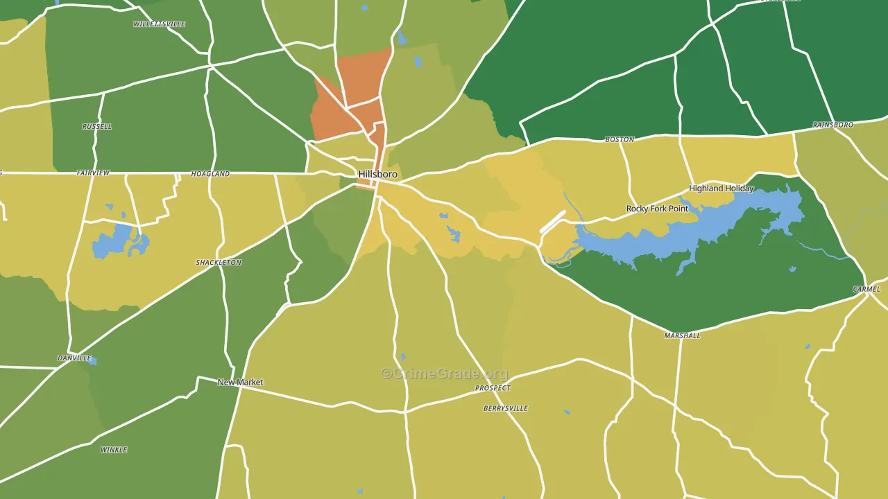 45133, OH Map of Drug-Related Crime Rates