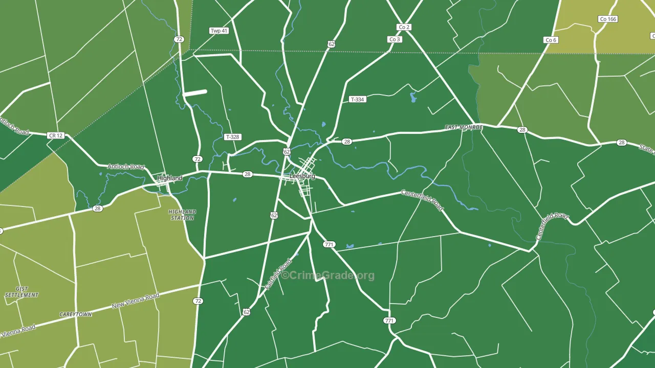 45135, OH Map of Drug-Related Crime Rates