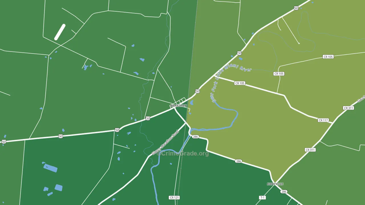 45145, OH Map of Drug-Related Crime Rates