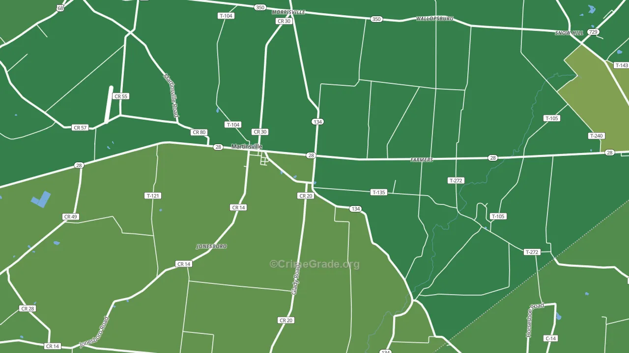 45146, OH Map of Drug-Related Crime Rates