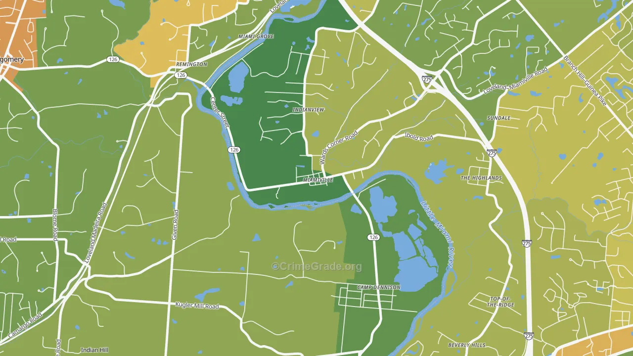 45147, OH Map of Drug-Related Crime Rates