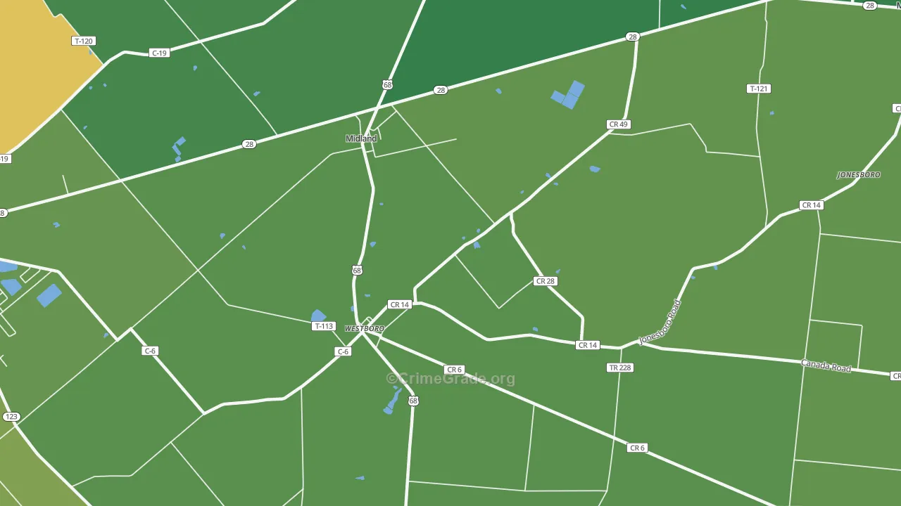 45148, OH Map of Drug-Related Crime Rates