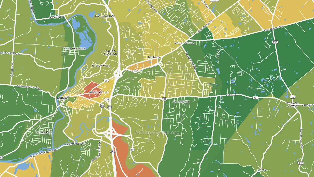 45150, OH Map of Drug-Related Crime Rates