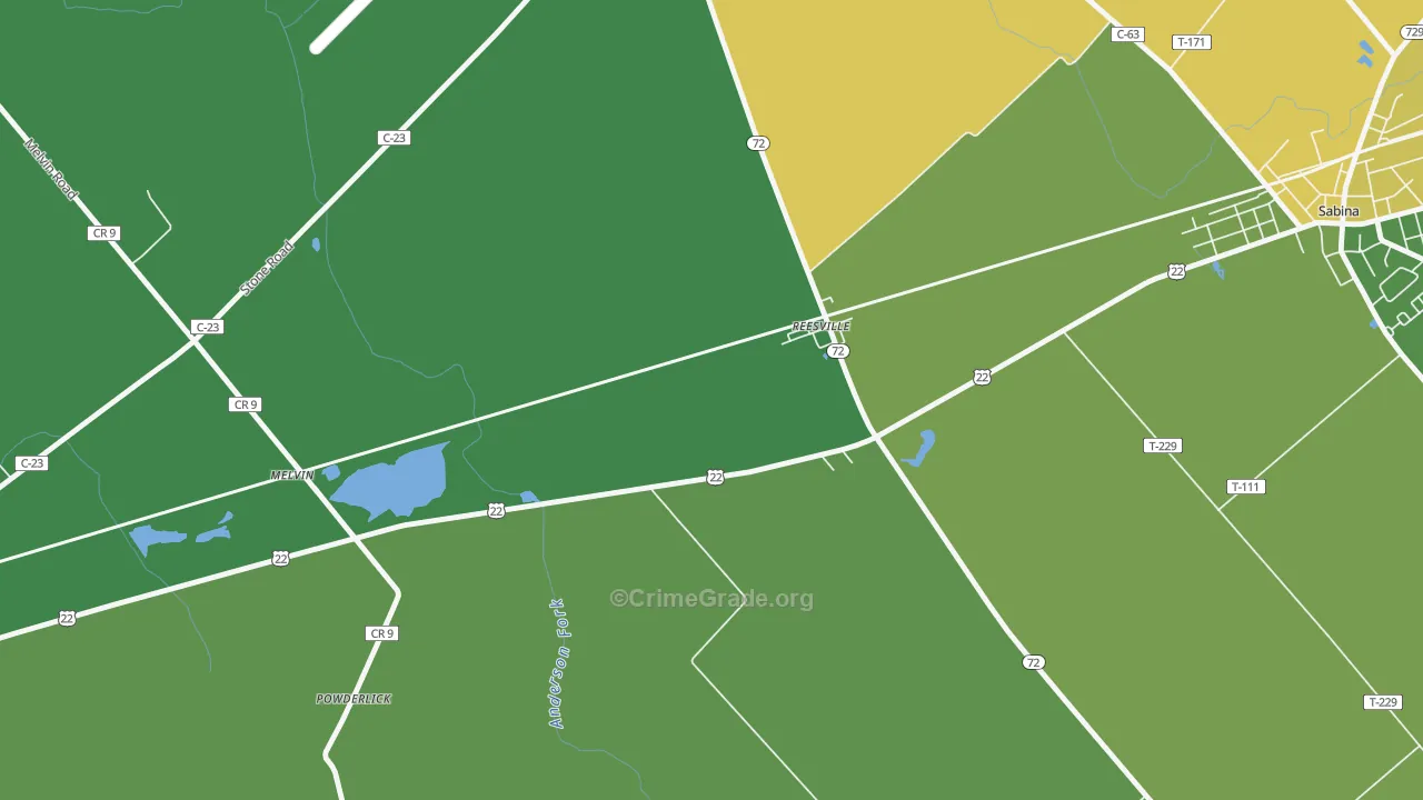 45166, OH Map of Drug-Related Crime Rates
