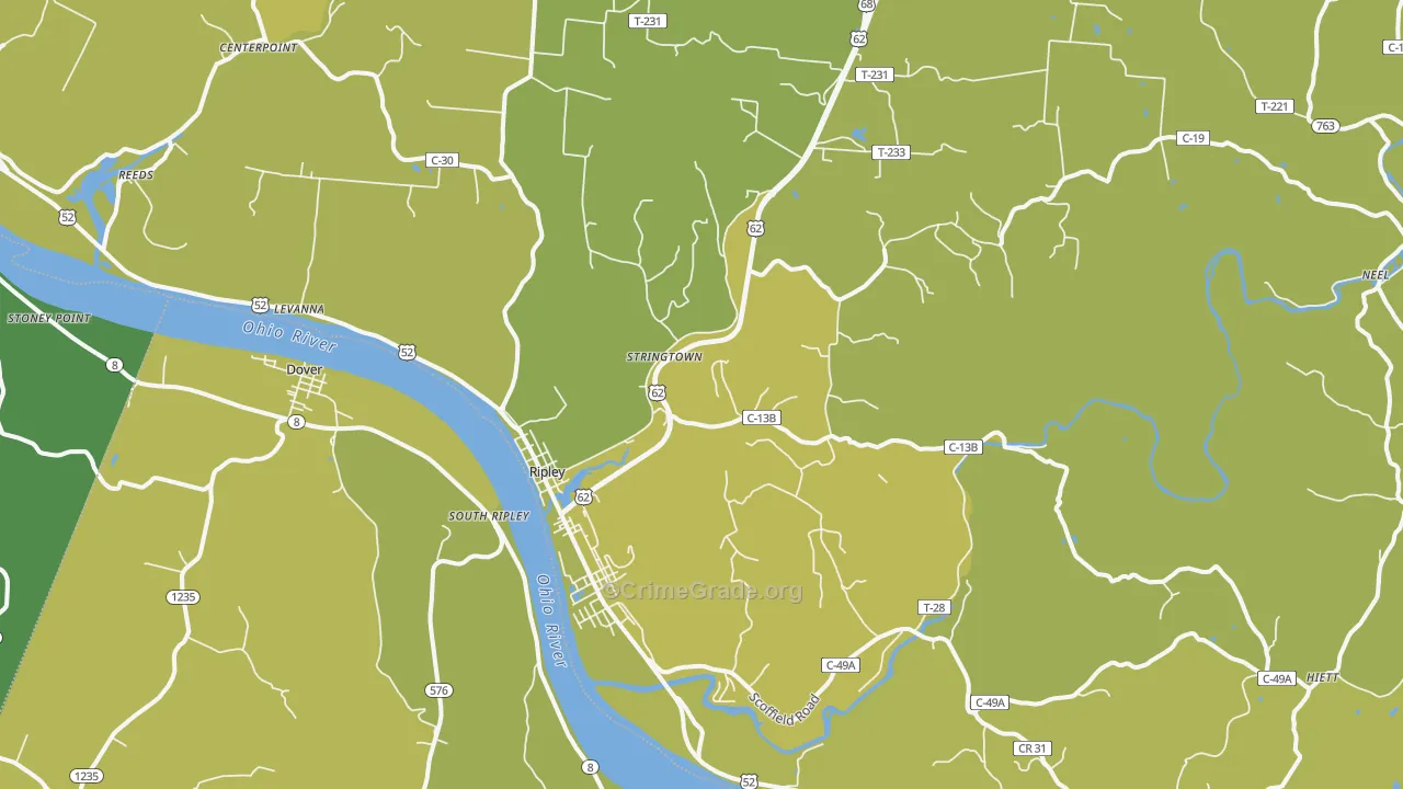 45167, OH Map of Drug-Related Crime Rates