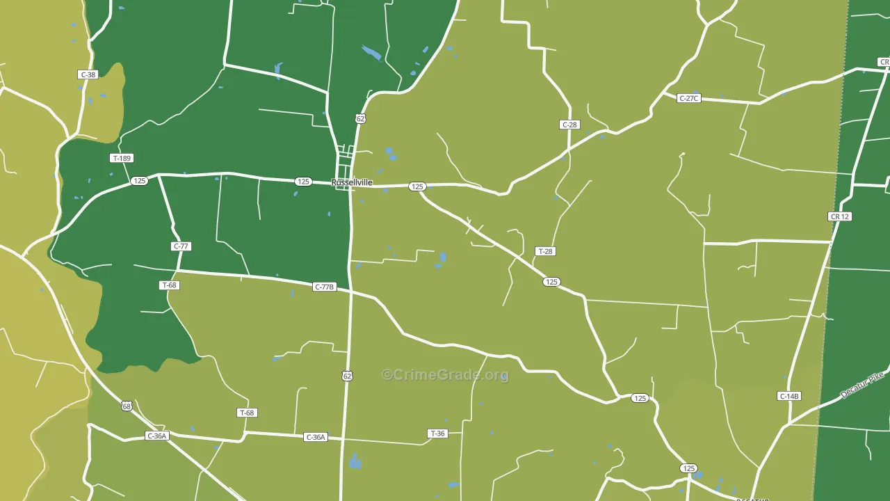 45168, OH Map of Drug-Related Crime Rates