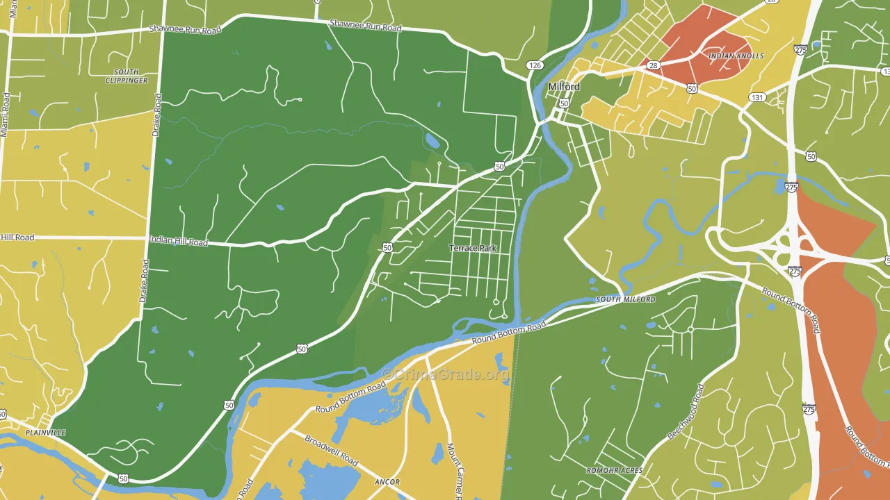 45174, OH Map of Drug-Related Crime Rates
