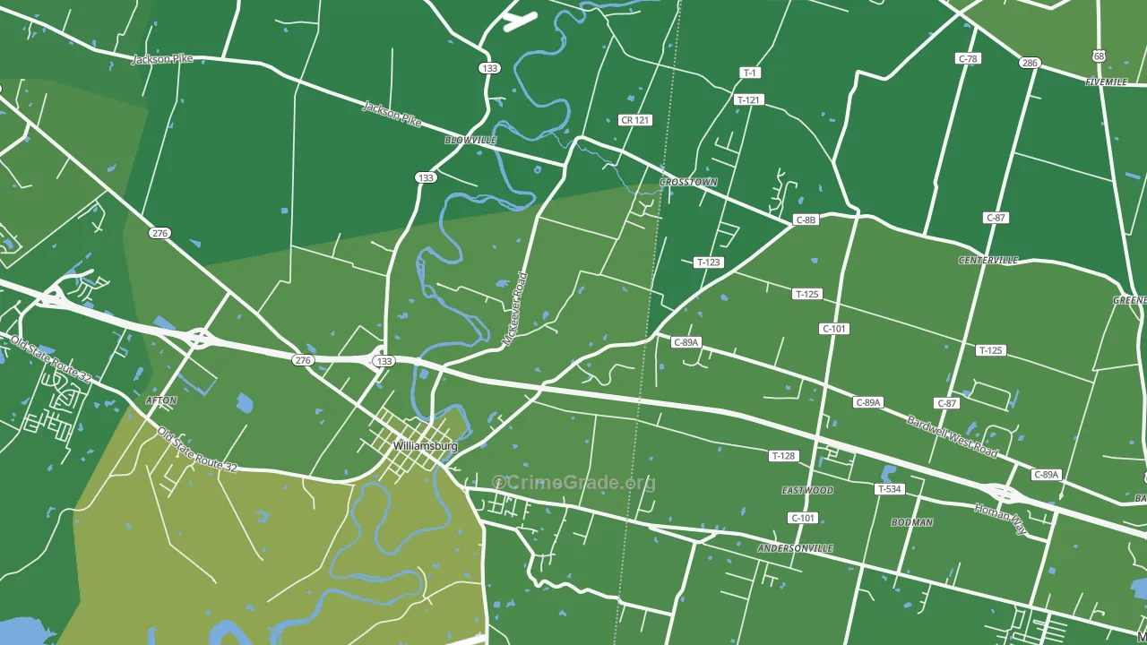 45176, OH Map of Drug-Related Crime Rates