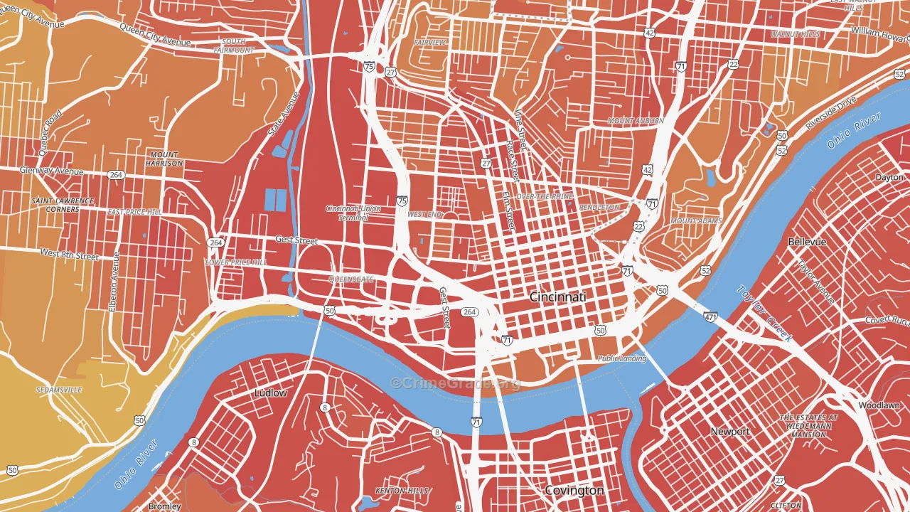 45203, OH Map of Drug-Related Crime Rates