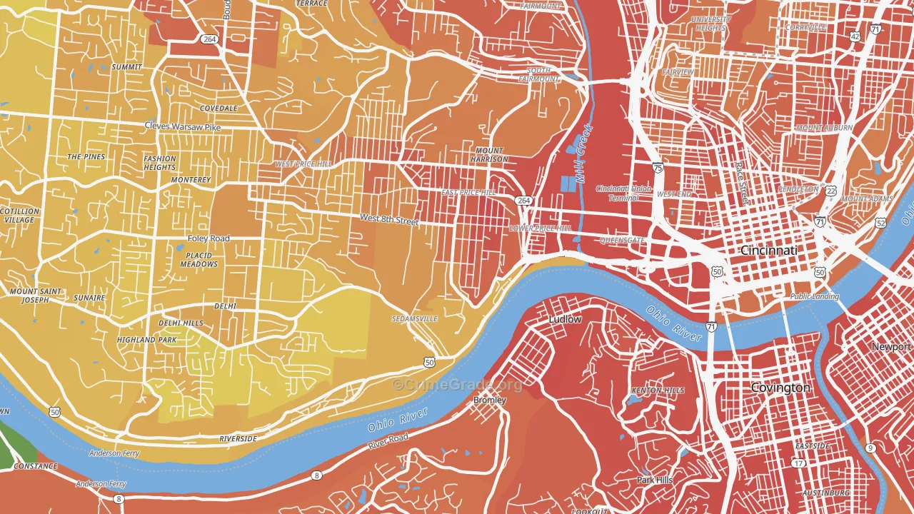 45204, OH Map of Drug-Related Crime Rates