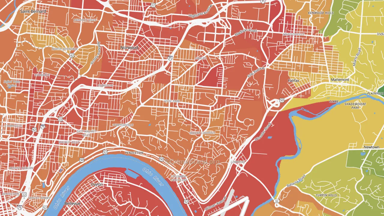 45208, OH Map of Drug-Related Crime Rates