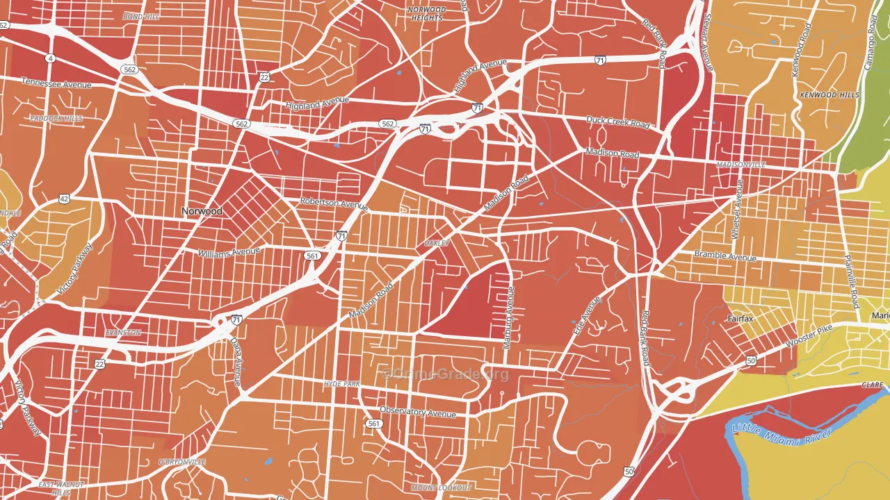 45209, OH Map of Drug-Related Crime Rates