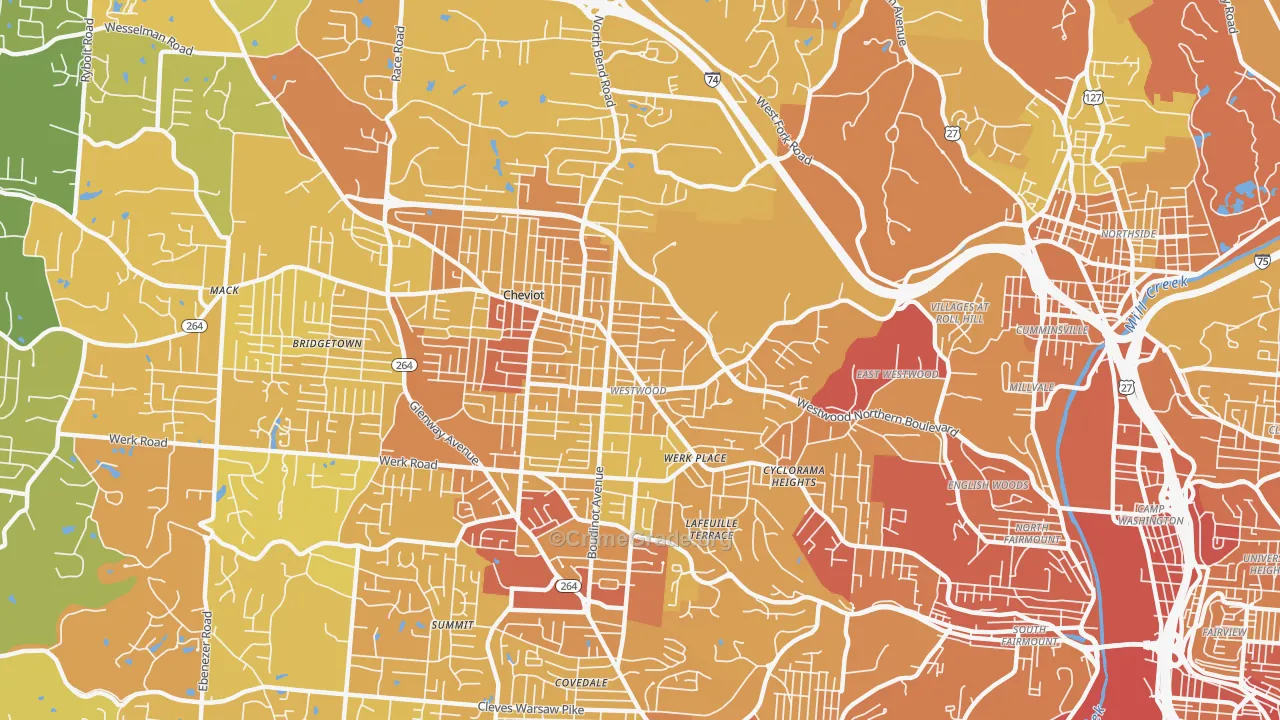 45211, OH Map of Drug-Related Crime Rates