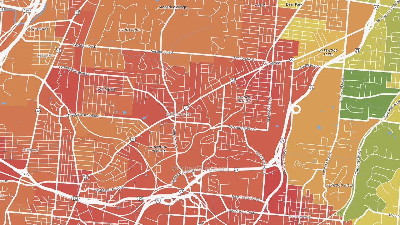 45213, OH Map of Drug-Related Crime Rates