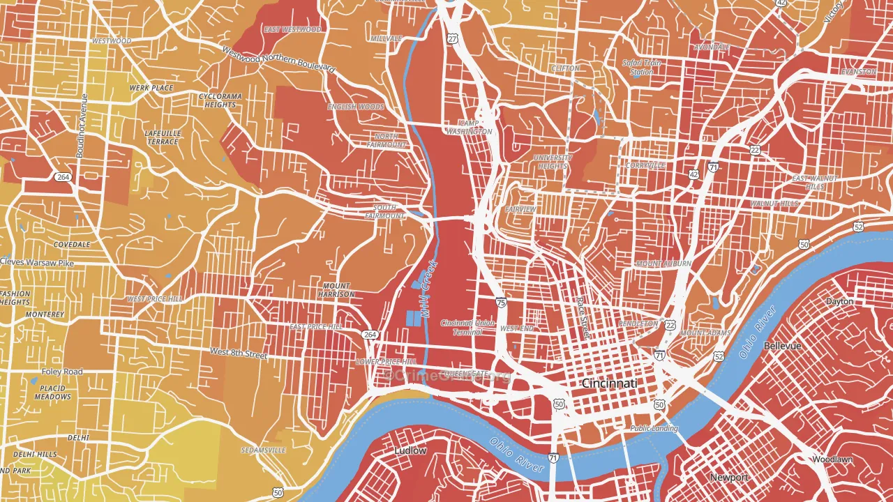 45214, OH Map of Drug-Related Crime Rates