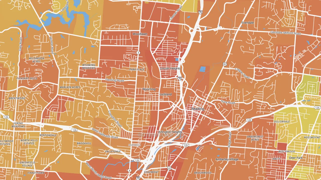 45215, OH Map of Drug-Related Crime Rates