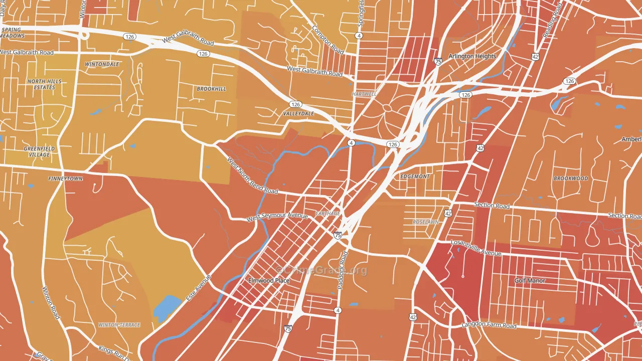 45216, OH Map of Drug-Related Crime Rates