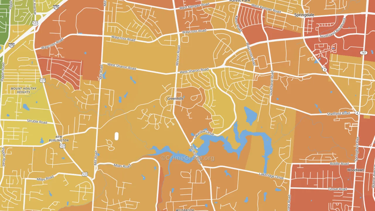 45218, OH Map of Drug-Related Crime Rates