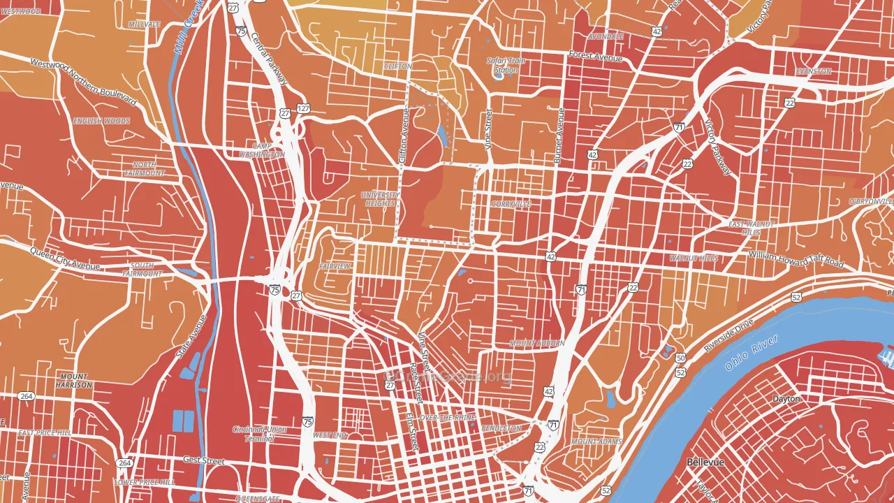 45219, OH Map of Drug-Related Crime Rates