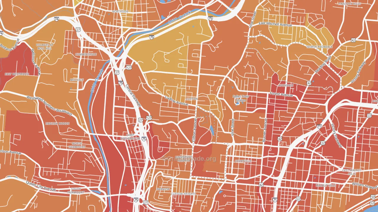 45220, OH Map of Drug-Related Crime Rates