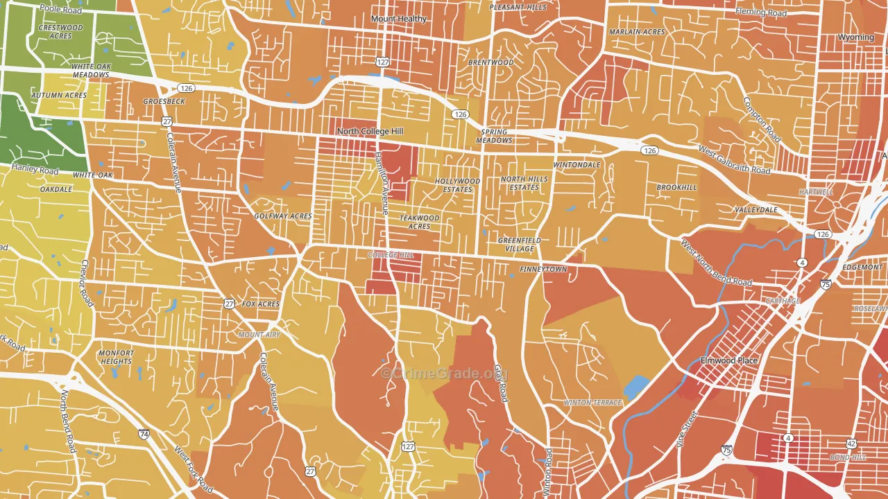 45224, OH Map of Drug-Related Crime Rates