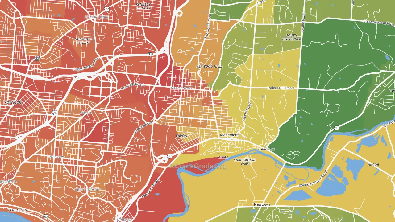 45227, OH Map of Drug-Related Crime Rates