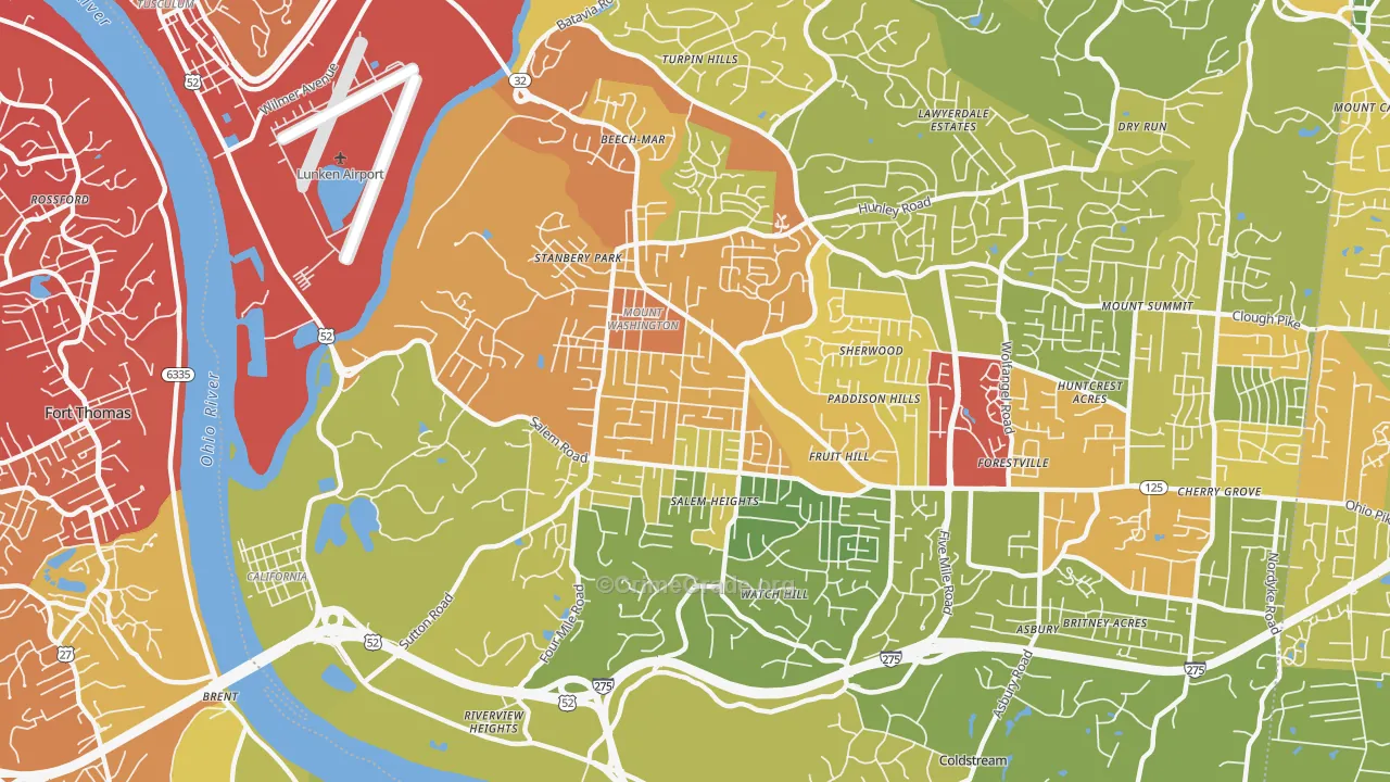 45230, OH Map of Drug-Related Crime Rates