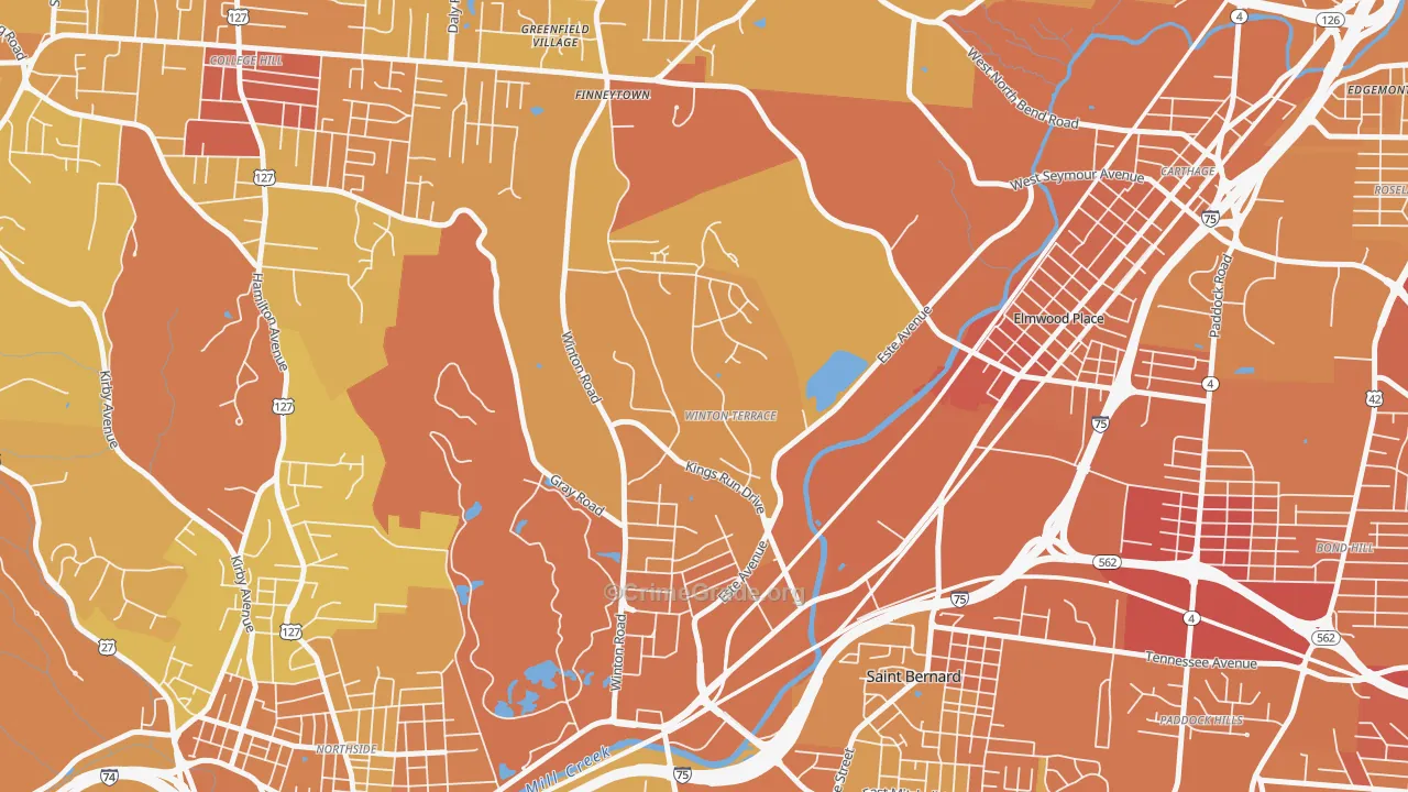 45232, OH Map of Drug-Related Crime Rates