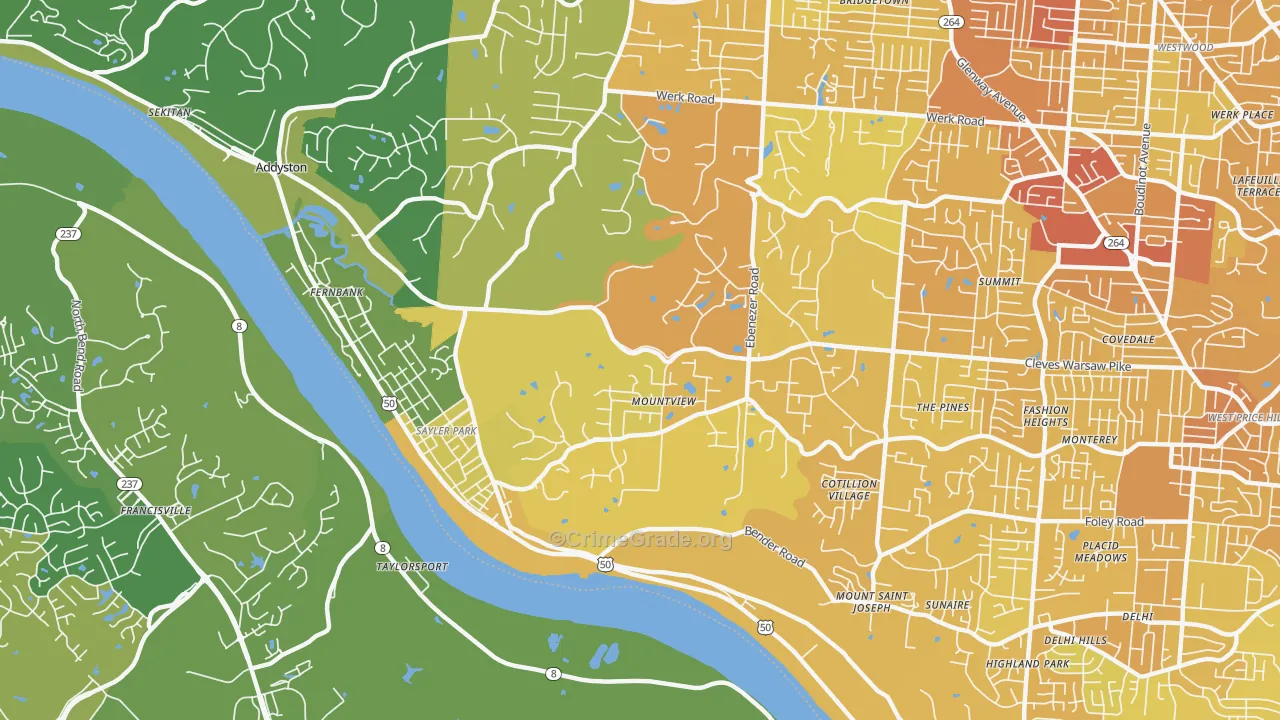 45233, OH Map of Drug-Related Crime Rates