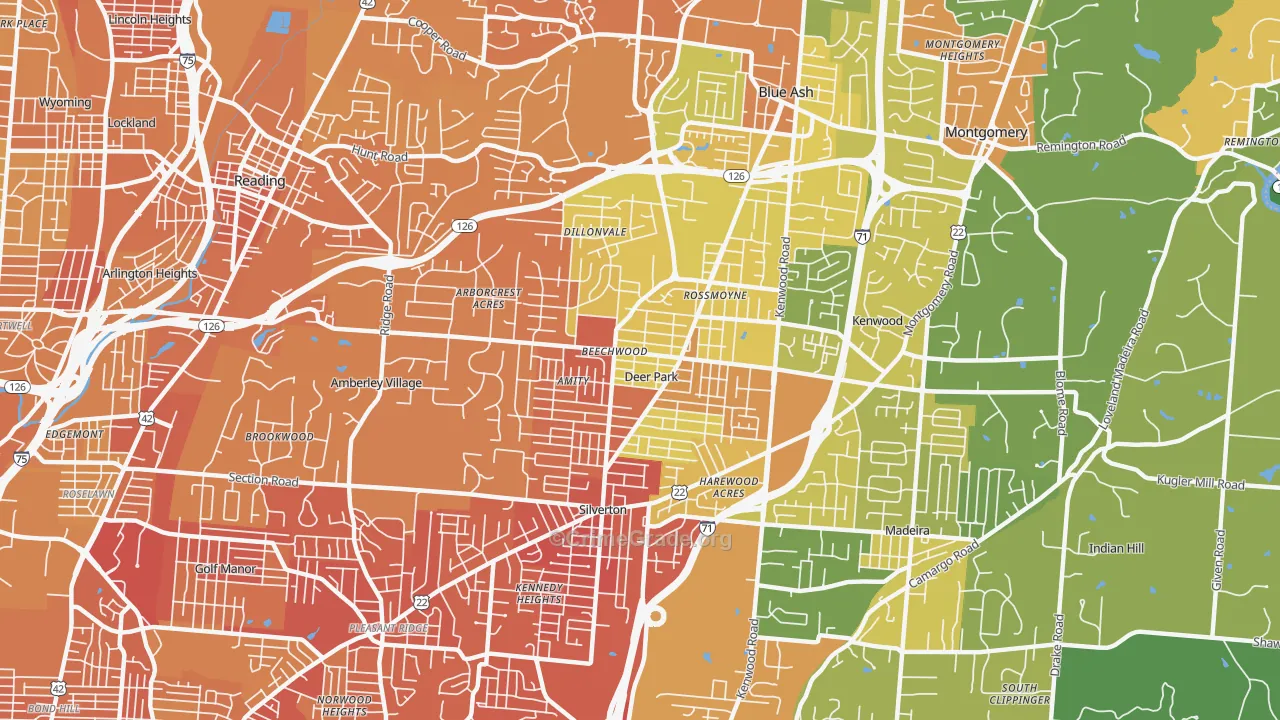 45236, OH Map of Drug-Related Crime Rates