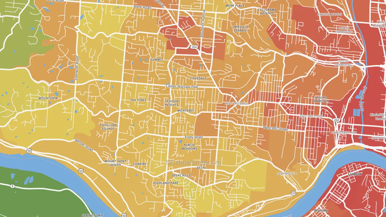 45238, OH Map of Drug-Related Crime Rates