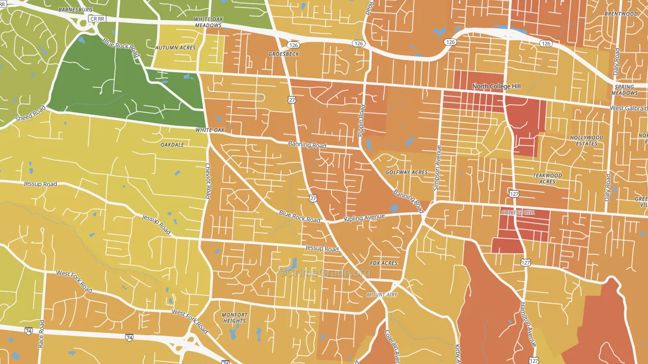 45239, OH Map of Drug-Related Crime Rates