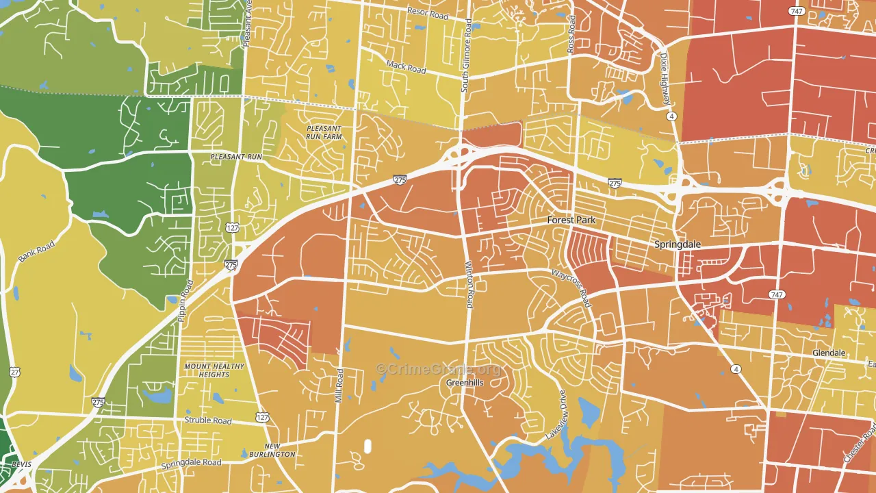 45240, OH Map of Drug-Related Crime Rates