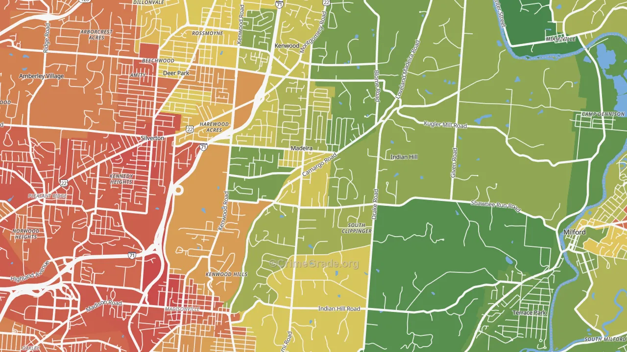 45243, OH Map of Drug-Related Crime Rates