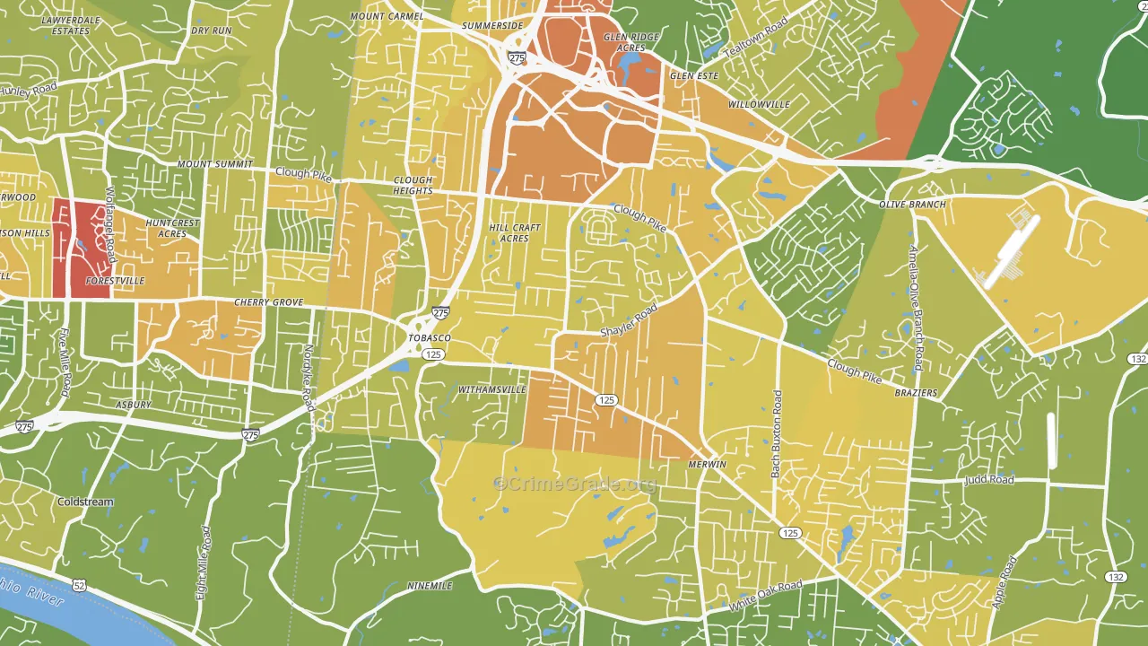 45245, OH Map of Drug-Related Crime Rates