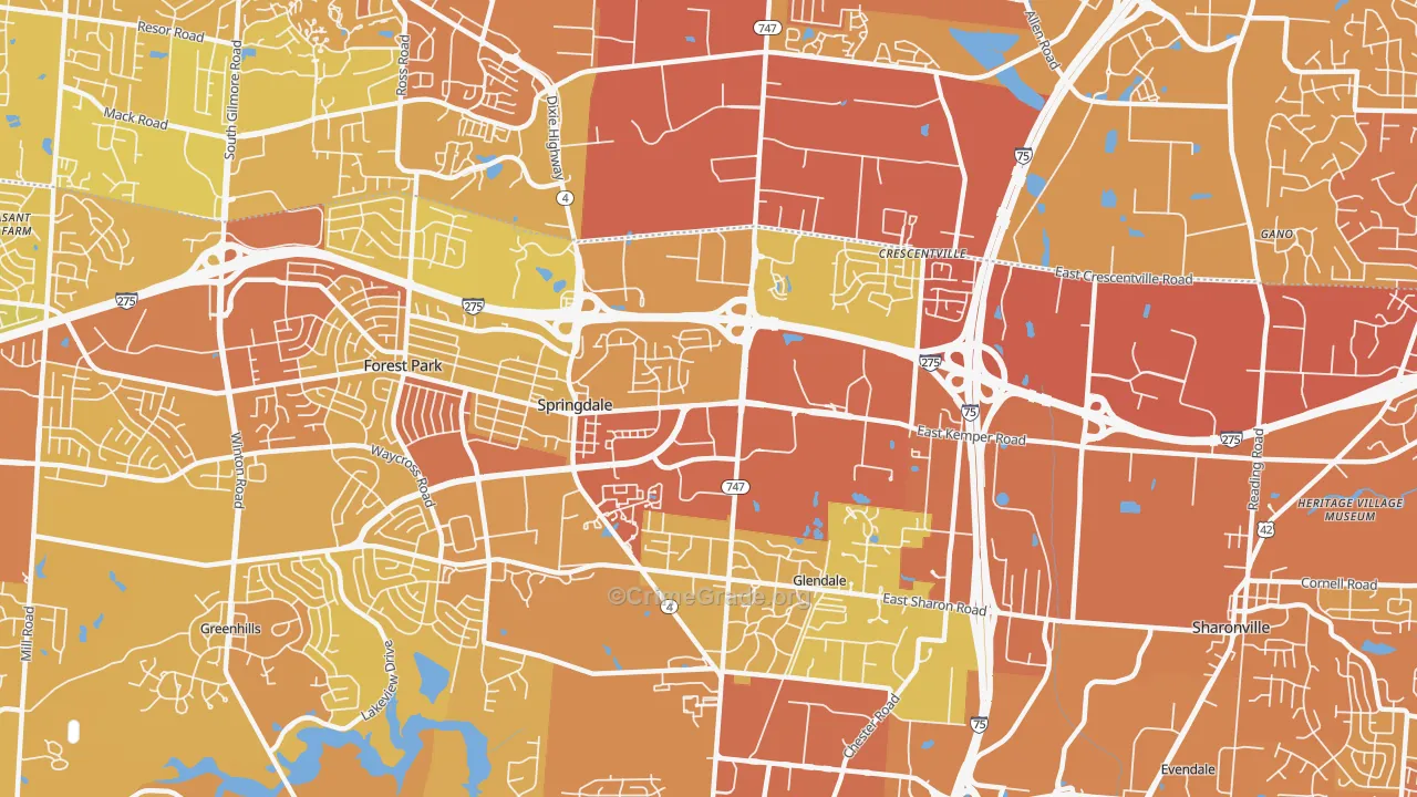 45246, OH Map of Drug-Related Crime Rates