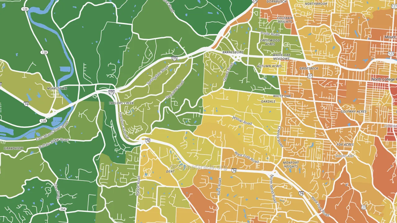 45247, OH Map of Drug-Related Crime Rates