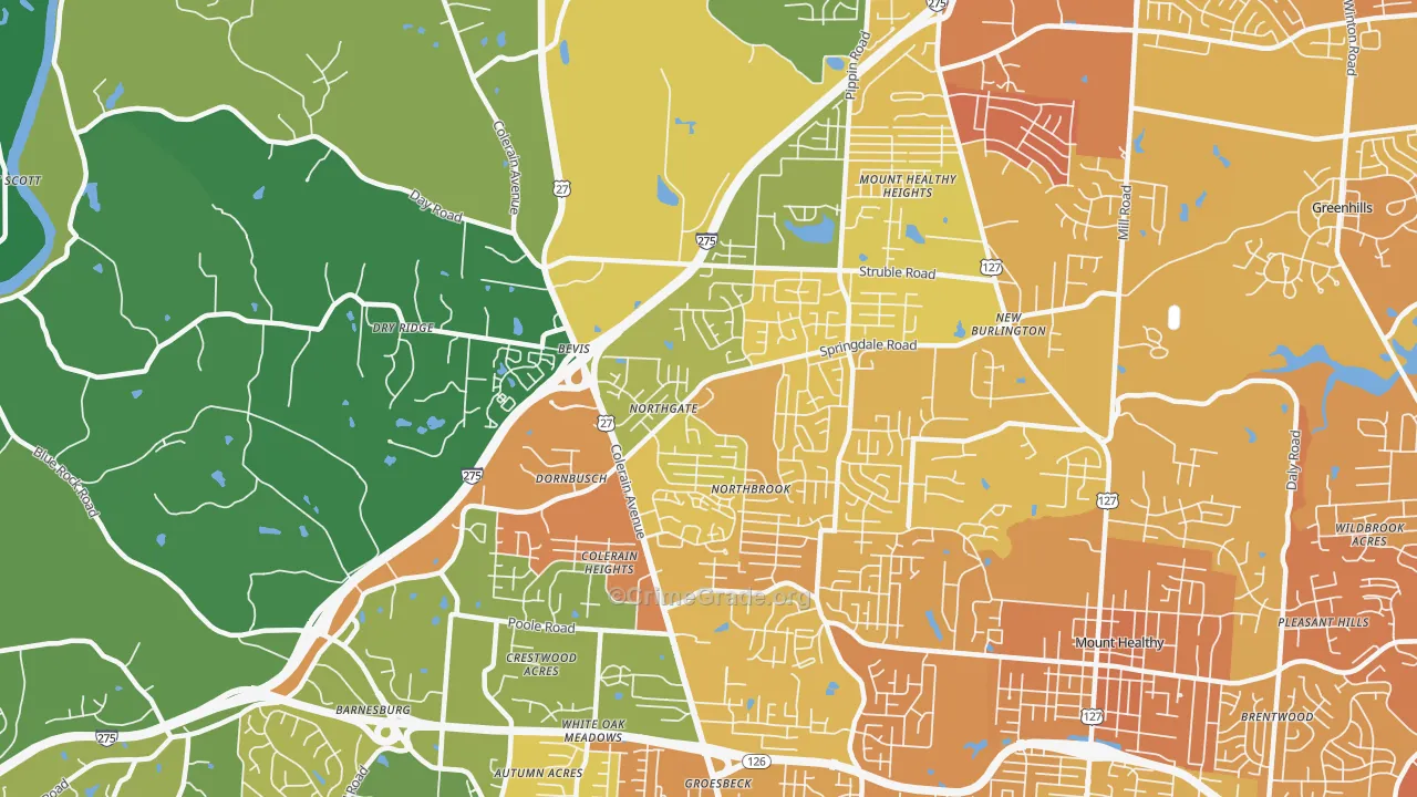 45251, OH Map of Drug-Related Crime Rates