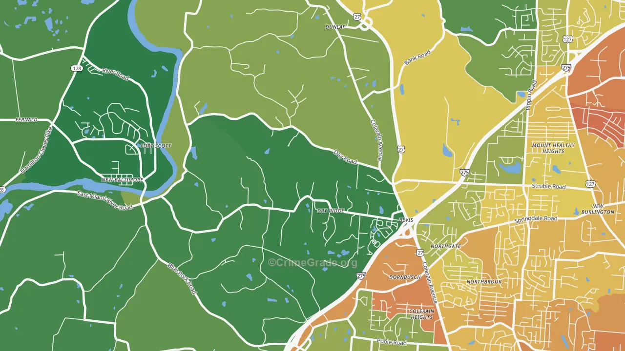 45252, OH Map of Drug-Related Crime Rates