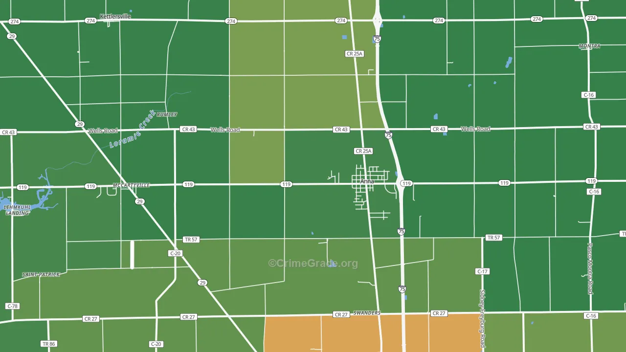 45302, OH Map of Drug-Related Crime Rates
