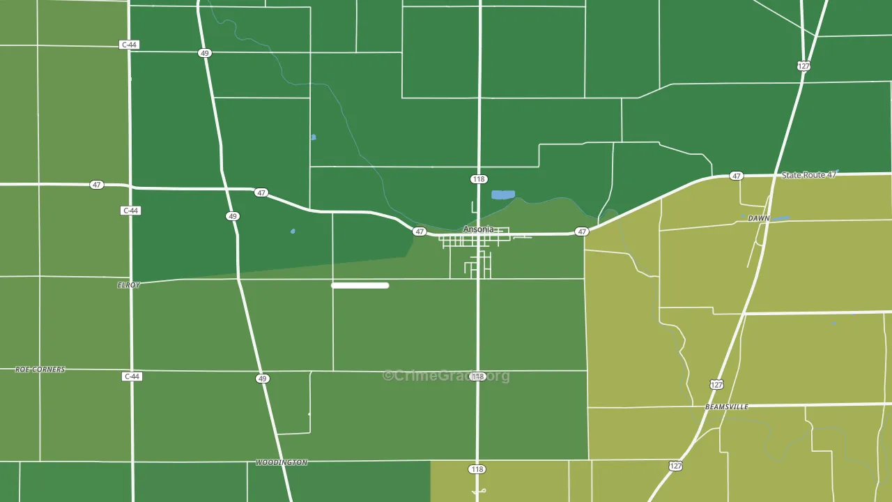45303, OH Map of Drug-Related Crime Rates