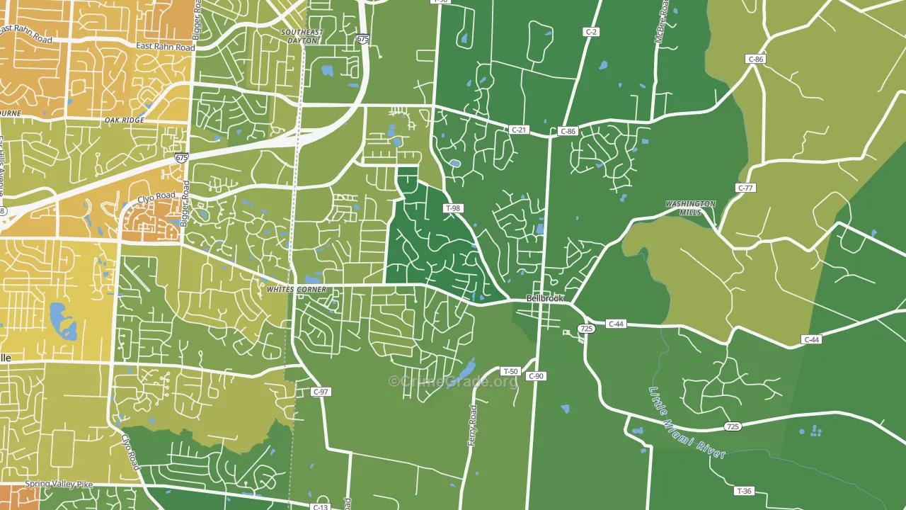 45305, OH Map of Drug-Related Crime Rates