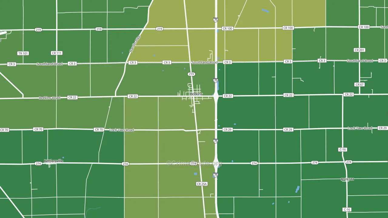 45306, OH Map of Drug-Related Crime Rates