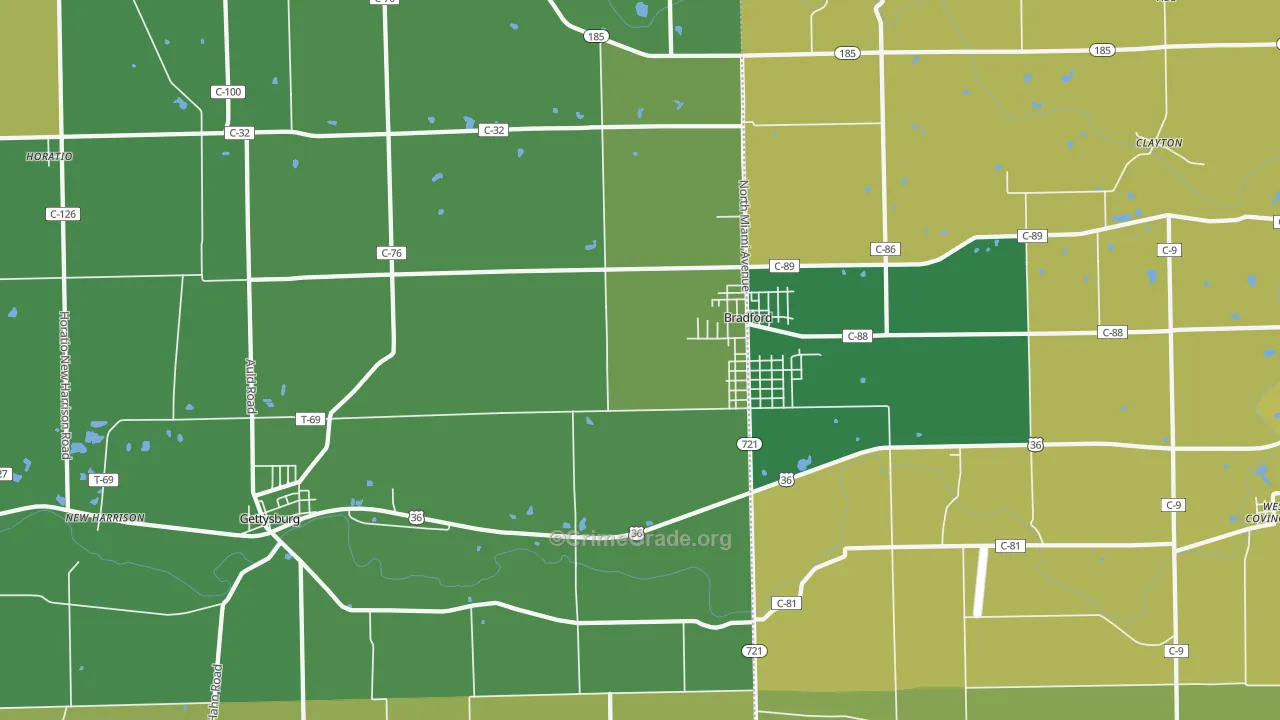 45308, OH Map of Drug-Related Crime Rates