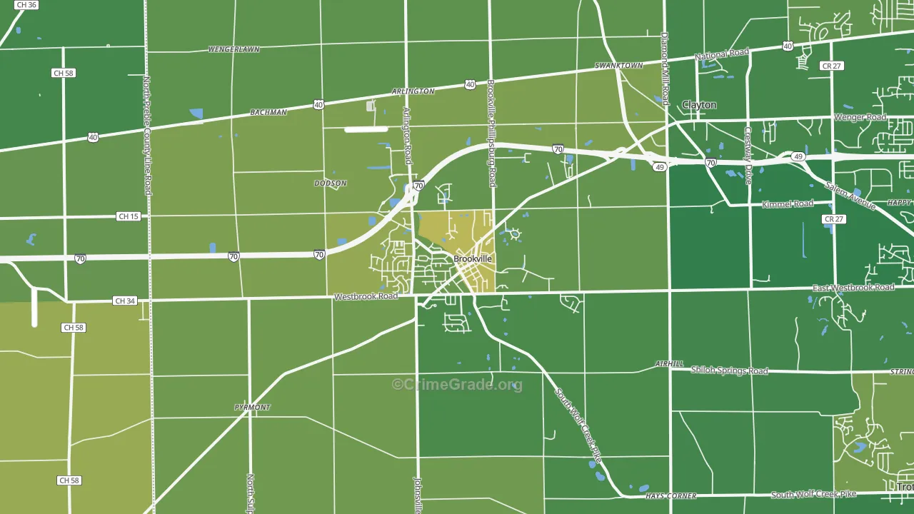 45309, OH Map of Drug-Related Crime Rates