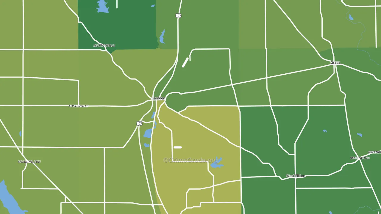 45311, OH Map of Drug-Related Crime Rates