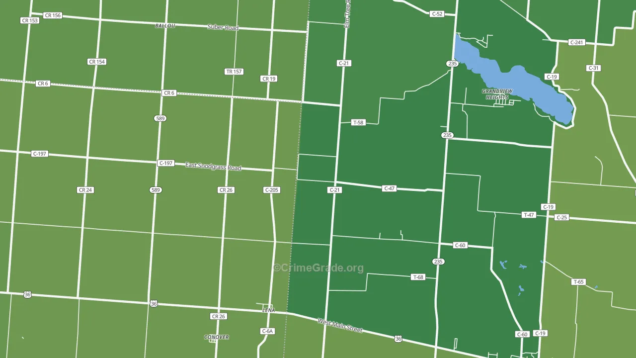 45317, OH Map of Drug-Related Crime Rates