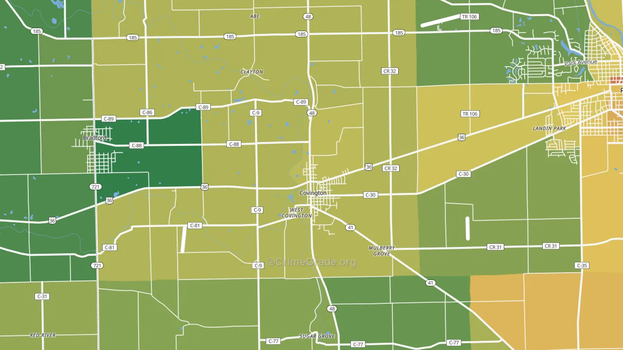 45318, OH Map of Drug-Related Crime Rates
