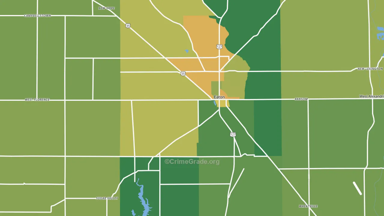 45320, OH Map of Drug-Related Crime Rates